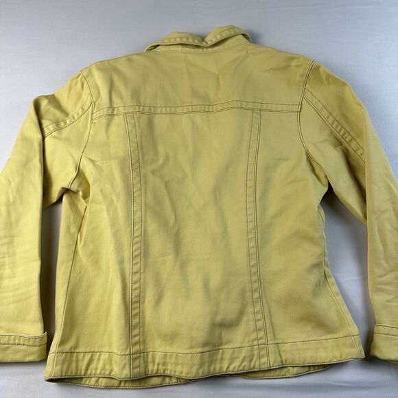 CAbi Denim Jean Jacket Womens Size Medium Bright Yellow Spring Easter - Picture 4 of 5